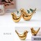 2 Pieces Small Birds Statues Home Decor Modern Style Birds Decorative Ornaments for Living Room, Bedroom, Office Desktop, Cabinets (Gold Birds)